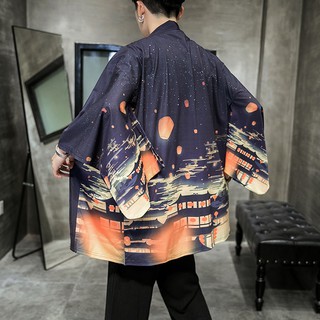 Mens Vintage Floral Printed Loose Kimono Baggy Boho Short Sleeve Top Shirt (3)