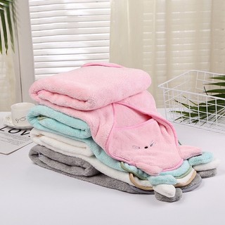 Soft Comfortable Bath Towel for Babies and Toddlers Strong Absorbent Cartoon Cotton Hooded Towels