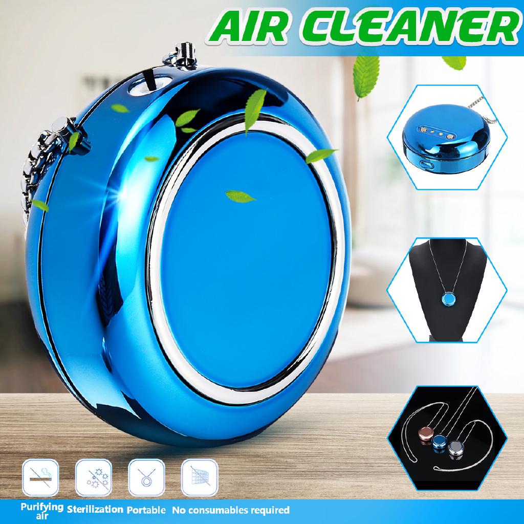 USB Mini Air Purifier Necklace Air Freshener Home Office