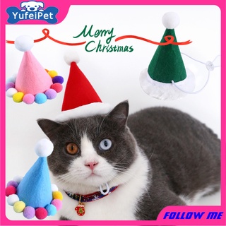 YUFeiPet Christmas Pet Hat Cat and Dog Felt Christmas Hat Adjustable Birthday Party Hat