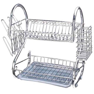 COD New Arrival 2 Layer Stainless Dish Drainer Rack (1)