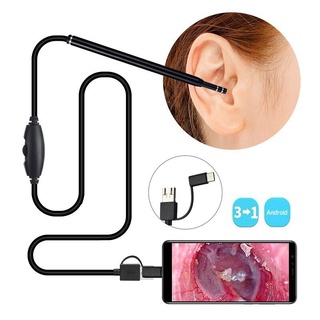 Ear Endoscope 3 In 1 Ear Cleaning Tool HD Visual Ear Spoon Multifunctional Earpick 5.5mm Mini Camera
