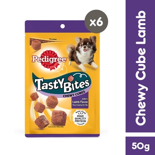 Pedigree Tasty Bites Dog Treats Chewy Cubes Lamb 50g Pack of 6