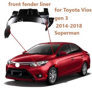 fender liner for Toyota Vios Third Generation gen 3 2014 2015 2016 2017 2018 Superman Front Driver Fender Liner Inner Panel Plastic Guard Shield