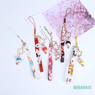 phone keychain❅DET Phone Strap Lanyards Daisy Flower Cat Bell Mobile Phone Hang Rope Charm Decor