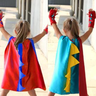 Kids Party Cosplay Capes Satin Fabric Dinosaur Cloak Children's Gifts