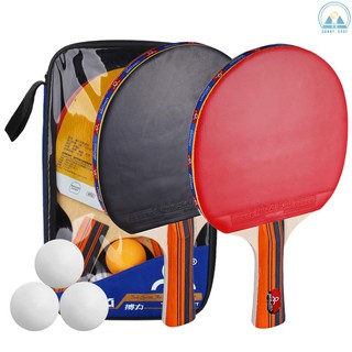 S-S Table Tennis Ball and Bat Set 2 Ping Pong Bats 3 Ping Pong Balls Pack