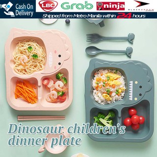 Baby Dinosaur Tableware Set Children's Dinner Food Plate Plates and Bowls Set Baby Feeding Bowl