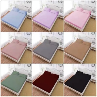 Chinee 3in1 Single Size US Cotton Hotel Quality Bedsheet 36x75x10 Plain Garterized Bedsheet Set