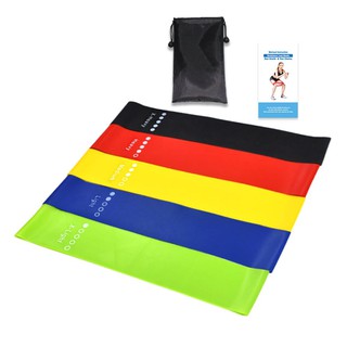 5PCS Authentic Sports Exercise Resistance Loop Bands Set Elastic Booty Band Set for Yoga Home Gym