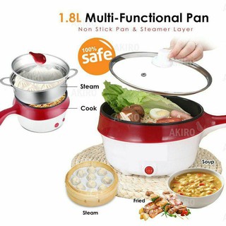 FabulousFlat 18cm Random Color Electric Cooking Pot Cooker Double-layer Hot Pot with Steamer