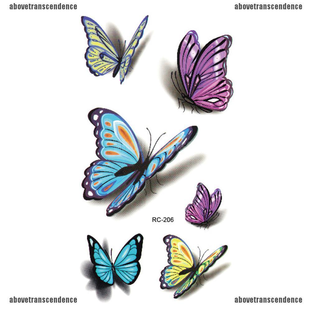 Sexy Decal Waterproof Temporary Tattoo Sticker Colorful Butterfly Fake Tattoos (1)