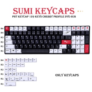129 Key PBT Keycap Cherry Profile DYE-SUB SUMI Personalized Keycaps For Cherry MX Switch Mechanical Keyboard