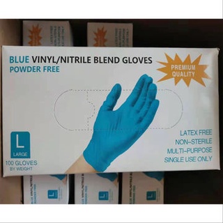 Vinyl / Nitrile Blend Disposable Gloves Blue Box of 100 pieces (Small Medium Large)