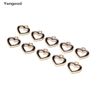 Yengood 10pcs 14*15mm Romantic Enamel Love Heart Charms for Necklaces Pendants Earrings nice shopping
