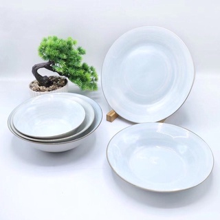 [CH]Ceramic blue tableware. Plate, bowl, soup plate, sauce plate
