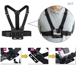 OUT Adjustable Chest Strap Mount Elastic Action Camera Body Shoulder Belt Harness Compatible with Hero 9/8/7 for Skiing Cycling