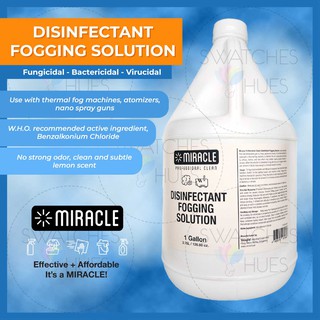 Miracle Disinfectant Fog Solution/Fogging Solution/Fog machine solution - 3.75L gallon
