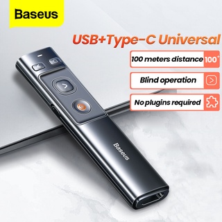 Baseus Wireless Presenter Pen 2.4Ghz USB C Adapter Handheld Remote Control Pointer Red Pen PPT Power