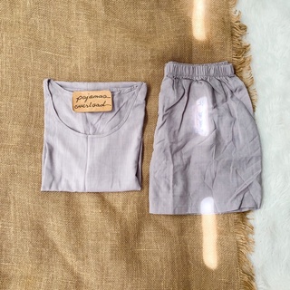 LIZ | soft linen oversized shirt + shorts loungewear pajama set | PajamasOverload (8)