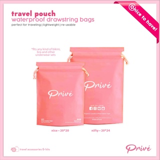 Drawstring Bags❦PRIVE Drawstring Bag Travel Pouch Drawstring Pouch Waterproof Pouch Travel Essential