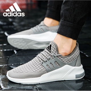 Adidas Shoes Men's Lace-up Sneakers Black Wear-resistant Road Running Shoes Non-slip Casual Shoes Breathable Women's Mesh Men's Running Shoes Large Size Lightweight Soft-soled Women's Running Shoes 39-46