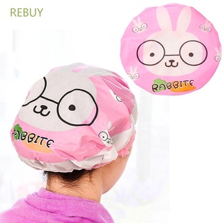 REBUY Fashion Cartoon Turban Cute Hair Wrapped Towel Shower Cap Waterproof Multi-Styles Scalable for Bathroom Girl Shower Supplies Quickly Dry Hair Shower Hat