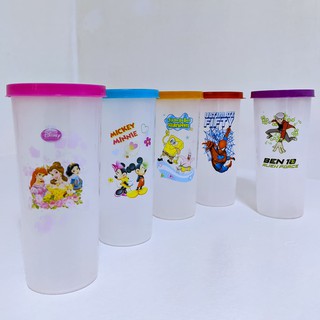 Kids Reusable Party Plastic Drinking Cups With Snap-on Lid Water Juice Bottle Tumbler