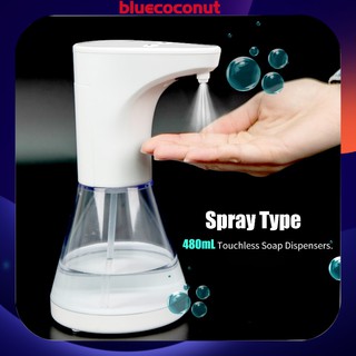 [READY STOCK] 480ML Automatic Soap Dispenser Spray Type Touchless Soap Dispensers with IR Sensor Rinse-free Sanitizer Alcohol D-isinfectant Dispenser for Home School Commercial Use