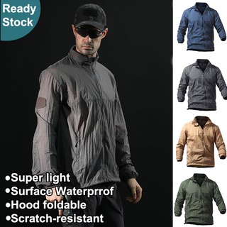 Autumn Men's Tactical Surface Waterproof Light-weight Jacket Windbreaker Outdoor Jacket