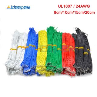 100PCS UL1007 24AWG Breadboard Jumper Cable Wires Kit 8cm 10cm 15cm 20cm Tinned Copper Conductor Wires 6 Colors PCB Solder Cable