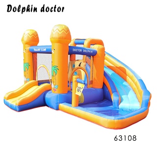 Dolphin doctor bouncy castle Inflatable castle children's trampoline home slide outdoor jumping