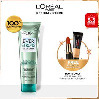 LOreal Paris Ever Strong Thickening Hair Color Shampoo and Conditioner 250mL [ Sulfate Free ]