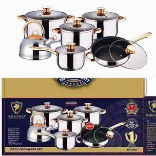 Kaisa Villa 12 Piece Stainless Steel Induction Cookware Set