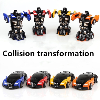 Transformer 2 In 1 Car Robot Toy Anime Action Figure Toys Interactive Collision Transform Model Gift for Children