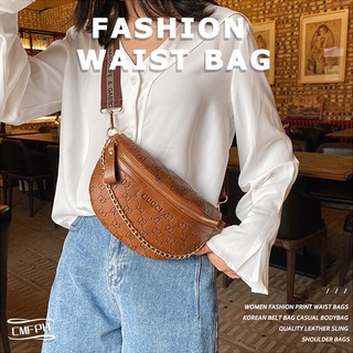 Women Fashion Print Waist Bags Korean Belt Bag Casual Bodybag Quality Leather Sling Shoulder Bags