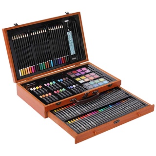 drawing color pencil school supplies painting 142pcs/set Artist Drawing Kit Colored Pencil Crayon O