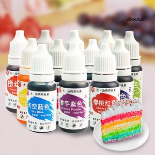 [Ready Stock！！] 12 Colors 10ml Natural Ink Food Coloring Cake Pastries Cookies DIY Craft Pigment