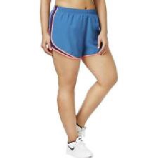 PLUS SIZE DANSKIN SIDE COMBO ATHLETIC SHORTS W/ LINER BLUE GREEN EDITION
