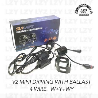 mount helmet¤SUNLIGHT V2 Mini Driving Light MDL 4 Wires with Ballast Korean Led Chip Motorcycle Head