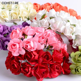Beautiful 144Pcs 2cm Paper Rose Artificial Flower Wedding Party DIY Gift Box Doll Decor
