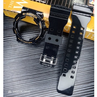Gshock straps and bezel OEM ( Glossy Black gold font ) For Ga100 Ga110 Ga120 Gd100 Gd110 Gd120