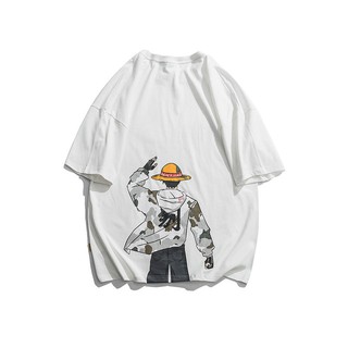 【One Piece Luffy】tshirt fashion personality couple casual tops comfortable and breathable oversize shirt Korean tshirts loose half-sleeved men clothes roundneck mens apparel t shirt for men (9)
