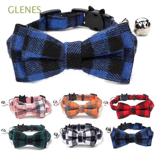 【Ready Stock】☎GLENES Colorful Cat Necklaces Adjustable Pet Supplies Pet Collars Necklace Bowknot Cat