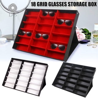 18 Grids Eyeglass Sunglasses Glasses Storage Display Box Holder Case Organizer