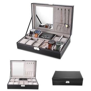 Multifunctional 8 Slots Watch Storage Box Jewelry Display Organizer Case2021