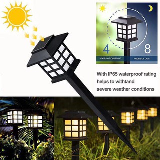 2pcs Solar Powered LED Light Outdoor Rain-proof Walkway Yard Garden Lamp
