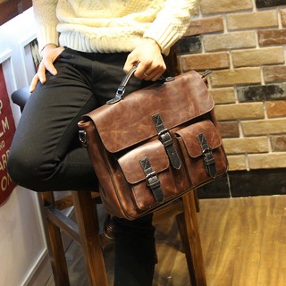 Tidog Crazy horse leather casual Messenger business bag