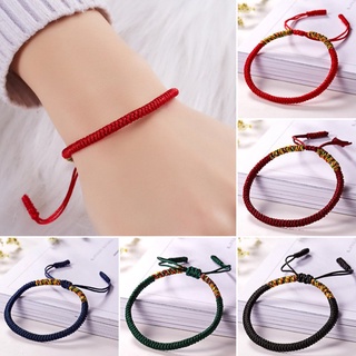 Women Men Buddhist Love Lucky Bracelet Handmade Knot Rope Adjustable Bangle Gift