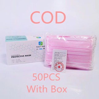 Smart Gold 3ply Pink Face Mask Disposable Surgical Excellent Quality 50Pcs